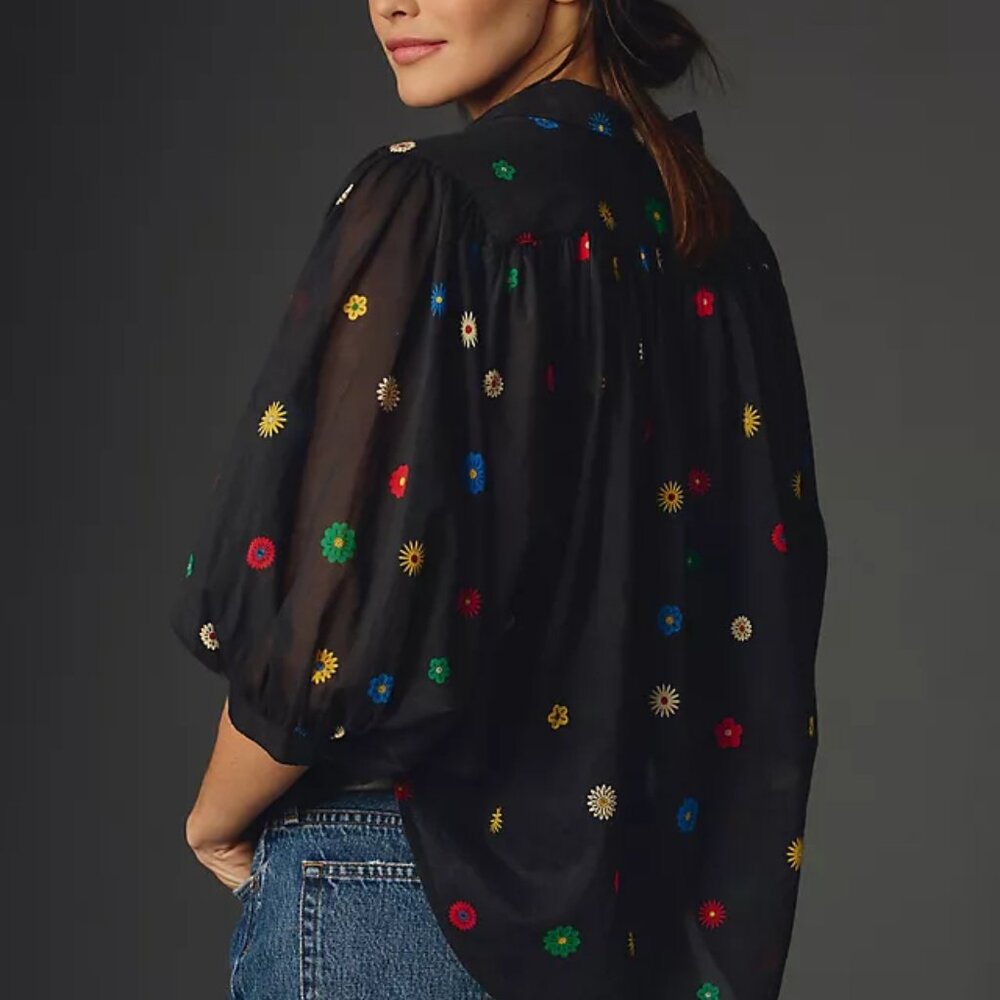 MOTHER The Breeze Floral Cotton Top L